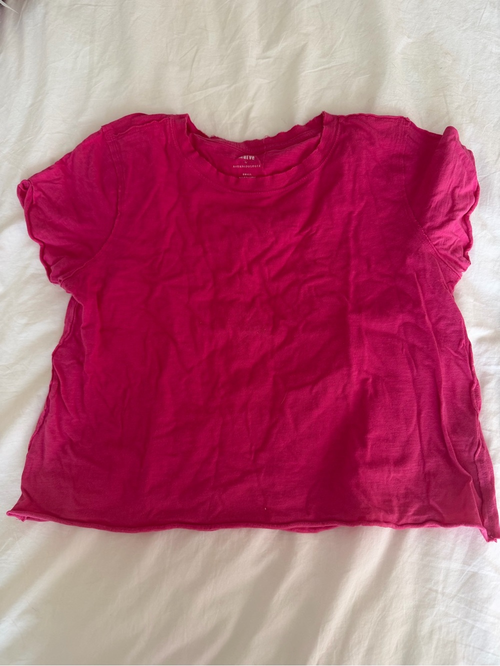 Anthropologie Maeve Hot Pink Tee